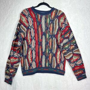 Rare Coogi 3D Knit Multicolor Retro Biggie Vintage Holy Grail Men's Sweater M